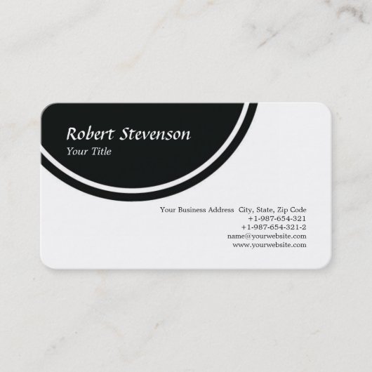 Chic Script Black & White minimalist Design Visitekaartje (Voorkant)