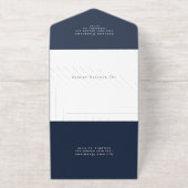 Chic Script Blauw 60ste verjaardagsfeest All In One Uitnodiging (Buiten)