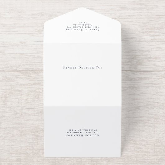 Chic Script Blauw 60ste verjaardagsfeest All In One Uitnodiging (Buiten)