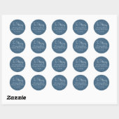 Chic Script Blauw Retouradreslabel Ronde Sticker (Vel)