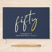 Chic Script Blue 50th Birthday Party