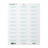 Chic Script Blue Ink Name Return Label (Full Sheet)
