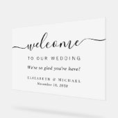 Chic Script bruiloft welkom Frosted Acryl Bord (Hoek)