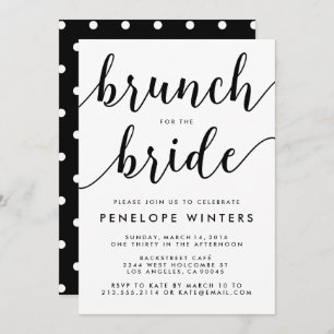 Chic Script Brunch Bridal Shower-uitnodigingen Kaart