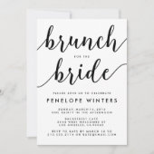 Chic Script Brunch Bruids Douche Uitnodigingen (Voorkant)