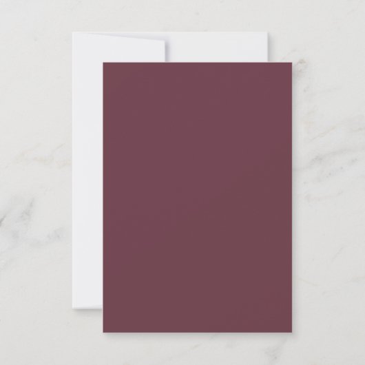 Chic Script Burgundy Minimal Wedding RSVP Kaartje (Achterkant)