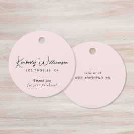 Chic Script Business Pink Thank You Gift Tag Bedankjes Labels