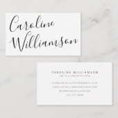 Chic Script Calligrafie Elegante Moderne Monogram Visitekaartje (Voorkant / Achterkant)