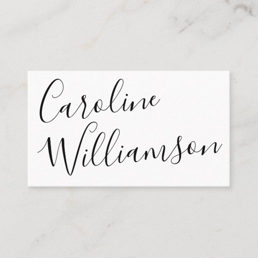 Chic Script Calligrafie Elegante Moderne Monogram Visitekaartje (Voorkant)