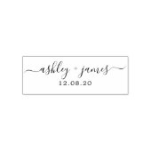 Chic Script Calligrafie Namen Trouwdatum Zelfinktende Stempel (Design)
