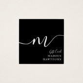 Chic Script Calligraphie Black Cadeau Certificat (Devant)