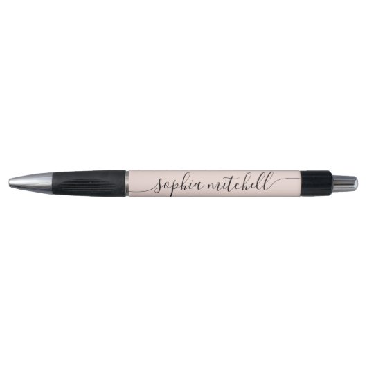 Chic Script Calligraphy Blush Pink Pen (Voorkant)