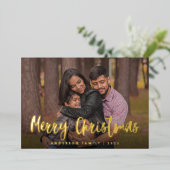 Chic Script Calligraphy Family Folie Feestdagenkaart (Staand Voorkant)