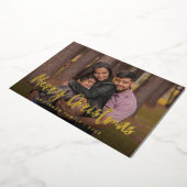 Chic Script Calligraphy Family Folie Feestdagenkaart (Gedraaid)