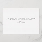 Chic Script Calligraphy kerstparen foto Folie Feestdagenkaart (Achterkant)