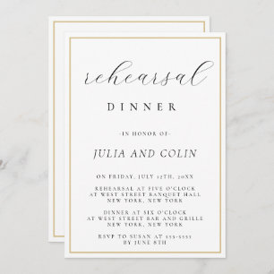 Chic Script Classic Répétition Dîner Invitation