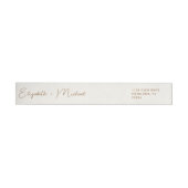 Chic Script Cream Gold Wedding Retouradres (Individueel)
