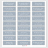 Chic Script Dusty Blue Guest Étiquettes de adresse (Feuille)