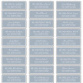 Chic Script Dusty Blue Guest Étiquettes de adresse (Devant)