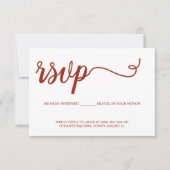 Chic Script email RSVP Réservé Mariage de siège (Devant)