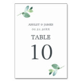 Chic Script Eucalyptus Foliage Minimal Weddenschap Kaart (Achterkant)