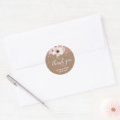 Chic Script Floral Mariage Favoriser Stickers | Kr (Enveloppe)