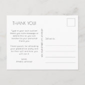 Chic Script Foto Afstudeer Dankjewel Briefkaart (Achterkant)