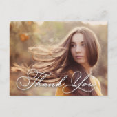 Chic Script Foto Afstudeer Dankjewel Briefkaart (Voorkant)
