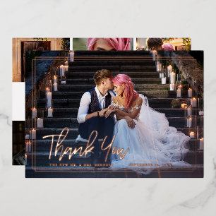 Chic-script   Foto Collage Weddenschap Hartelijk d Folie Uitnodiging