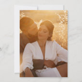 Chic Script Foto Sage Green Wedding Evening Party Kaart (Achterkant)