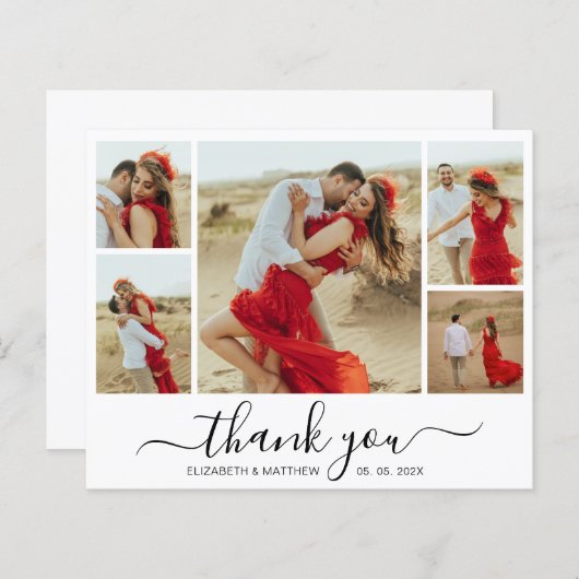 Chic Script-fotobudget Weddenschap Hartelijk dank (Voorkant / Achterkant)