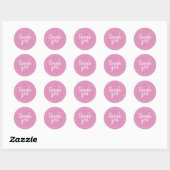 Chic Script Fuchsia Roze Bedank Geschenk Ronde Sticker (Vel)