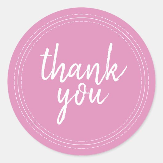 Chic Script Fuchsia Roze Bedank Geschenk Ronde Sticker (Voorkant)