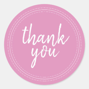 Chic Script Fuchsia Roze Bedank Geschenk Ronde Sticker