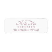 Chic Script Future M. Mme La Mariage Étiquette de (Devant)