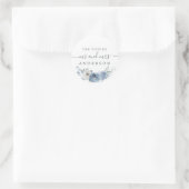 Chic Script Future Mr. Dusty Blue Floral Ronde Sticker (Tas)
