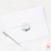 Chic Script Future Mr. Dusty Blue Floral Ronde Sticker (Envelop)