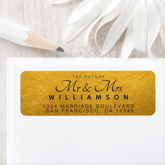 Chic Script Future Mr Mrs Wedding Address Etiket (Insitu)