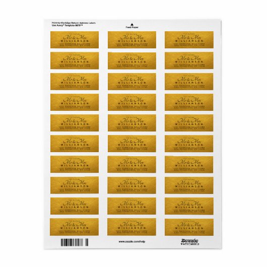 Chic Script Future Mr Mrs Wedding Address Etiket (Full Sheet)