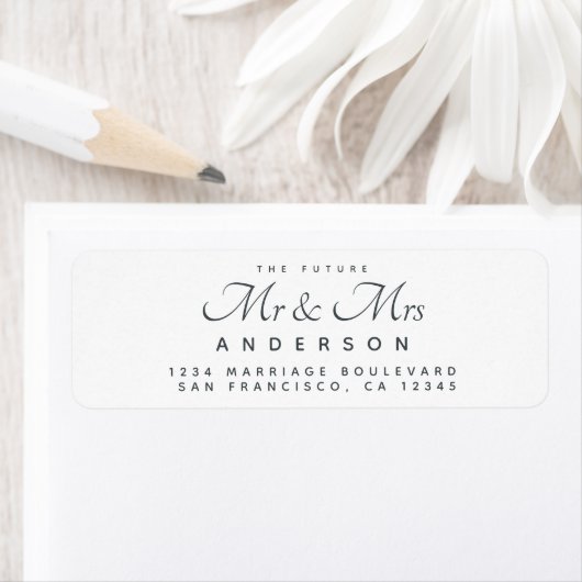 Chic Script Future Mr Mrs Wedding Address Etiket (Insitu)