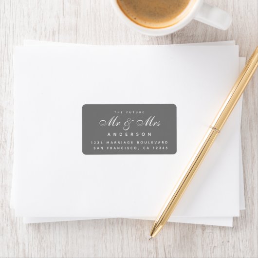 Chic Script Future Mr Mrs Wedding Address Label (Insitu)