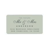 Chic Script Future Mr Mrs Wedding Address Label (Voorkant)