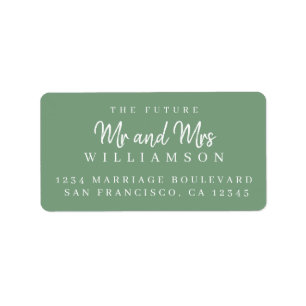 Chic Script Future Mr Mrs Wedding Return Address Etiket