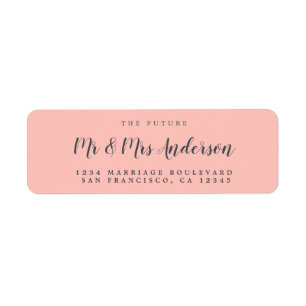 Chic Script Future Mr Mrs Wedding Return Address Etiket