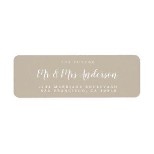 Chic Script Future Mr Mrs Wedding Return Address Etiket