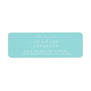Chic Script Future Mr Mrs Wedding Return Address Etiket