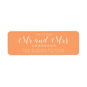 Chic Script Future Mr Mrs Wedding Return Address Etiket