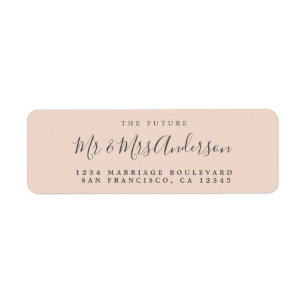 Chic Script Future Mr Mrs Wedding Return Address Etiket