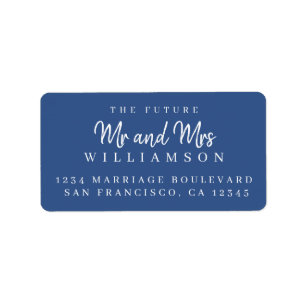 Chic Script Future Mr Mrs Wedding Return Address Etiket