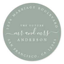 Chic Script Future Mr Mrs Wedding Return Address